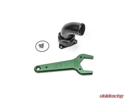 Radium Engineering FCST-X 3-Bolt Remote Mount Fill Neck - 24AN Elbow - 1.5 Inch Barb - 20-1047