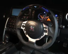 DAMD Black Leather Black Stiching Performance Steering Wheel Nissan GT-R 2007-2011