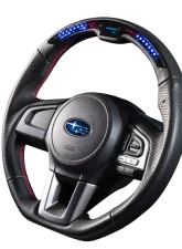 DAMD Black Leather Red Stiching Performance Steering Wheel Subaru Forester SJ 2012-2018                                     - DMD-DPS362-RX - Image 2