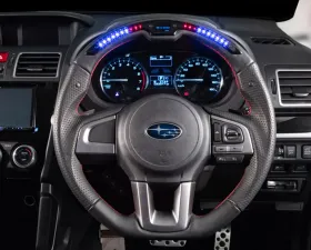 DAMD Black Leather Red Stiching Performance Steering Wheel Subaru Forester SJ 2012-2018