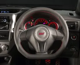 DAMD Black Leather Red Stiching Sports Steering Wheel Subaru Impreza WRX STI (GV) 2008-2014