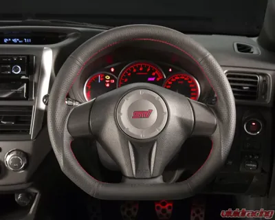DAMD Black Leather Red Stiching Sports Steering Wheel Subaru Impreza WRX STI (GV) 2008-2014 - DMD-SS358DL-BKRD-GV
