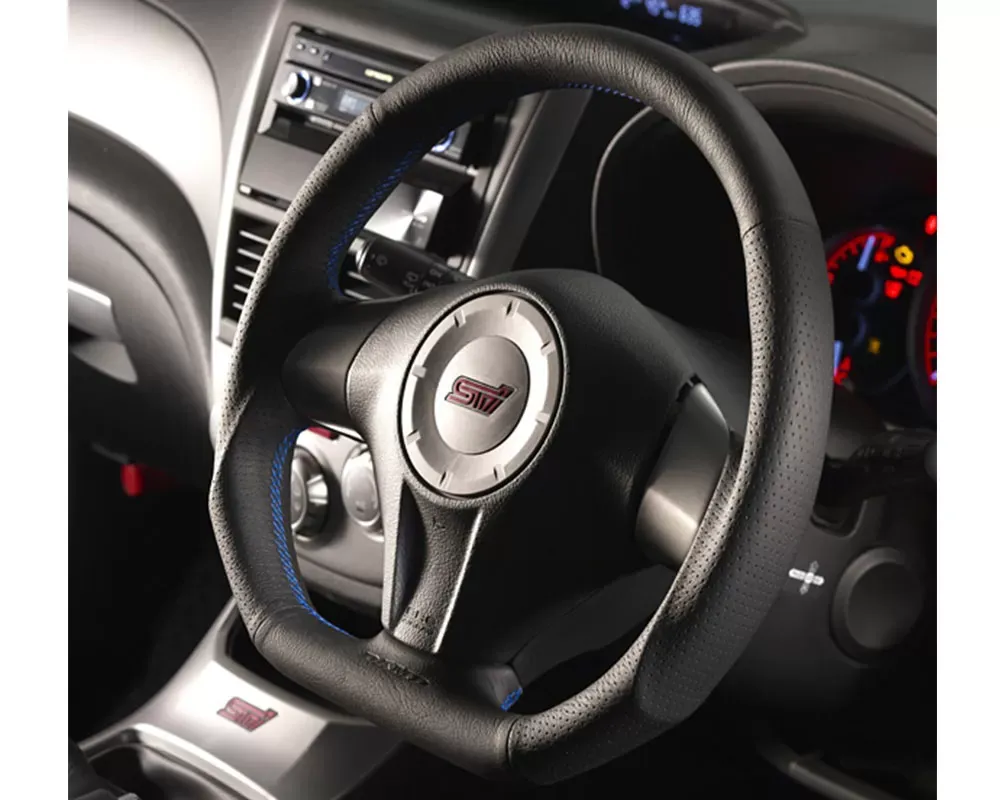 DAMD Black Leather Blue Stiching Sports Steering Wheel Subaru Impreza WRX STI (GV) 2008-2014 - DMD-STW-SS360RXBL