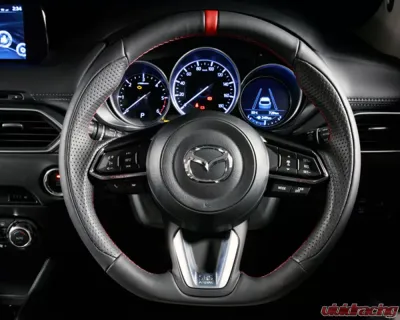 DAMD Leather Steering Wheel with Red Stitching Mazda CX-3 | CX-5 | CX-8 2002-2017 - DMD-SW-SS360ML