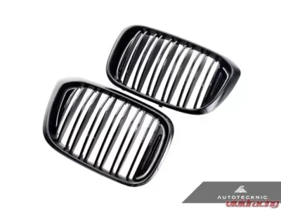 AutoTecknic Dual-Slat Front Grilles Black BMW X3 G01 | X4 G02 2018-2021 - ATK-BM-0256-DS-GB