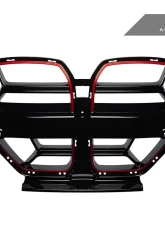 AutoTecknic Competition Sport Redline Front Grille BMW G80 M3 | G82/G83 M4 2021+                                     - ATK-BM-0412-RL - Image 4