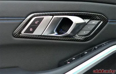 Auto Tecknic Dry Carbon Interior Door Handle Trim Set BMW G80 M3 - ATK-BM-0357-G80
