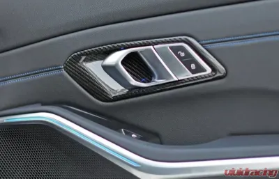 Auto Tecknic Dry Carbon Interior Door Handle Trim Set BMW G80 M3 - ATK-BM-0357-G80