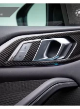 AutoTecknic Dry Carbon Interior Door Handle Trim Set BMW G82 | G83 M4 2021-2023                                     - ATK-BM-0421 - Image 2
