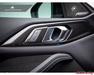 AutoTecknic Dry Carbon Interior Door Handle Trim Set BMW G82 | G83 M4 2021-2023 - ATK-BM-0421