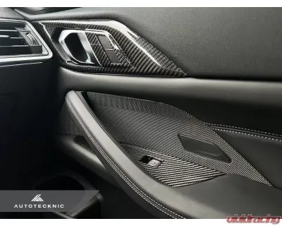AutoTecknic Dry Carbon Interior Door Handle Trim Set BMW G82 | G83 M4 2021-2023 - ATK-BM-0421