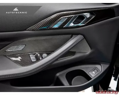 AutoTecknic Dry Carbon Interior Door Handle Trim Set BMW G82 | G83 M4 2021-2023 - ATK-BM-0421