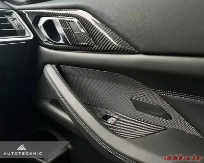 Auto Tecknic Gloss Finish Dry Carbon Window Switch Panel Trim Set BMW M4 G82 | G83 2021-2023 - ATK-BM-0422