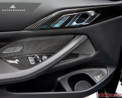 Auto Tecknic Gloss Finish Dry Carbon Window Switch Panel Trim Set BMW M4 G82 | G83 2021-2023 - ATK-BM-0422