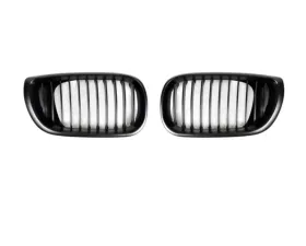 AutoTecknic Replacement Glazing Black Front Grilles BMW E46 3-Series LCI Sedan 2002-2005