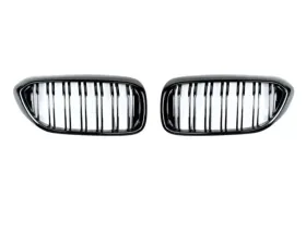 AutoTecknic Replacement Dual-Slats Glazing Black Front Grilles BMW G30 5-Series