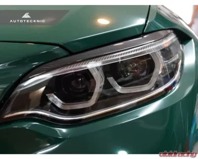 AutoTecknic Carbon Fiber Headlight Covers BMW F87 M2 Competition | F22 2-Series - BM-0251