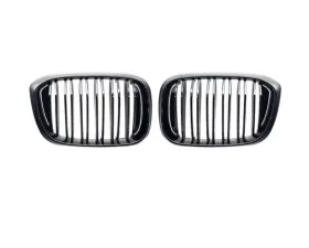 AutoTecknic Painted Dual-Slat Glazing Black Front Grilles BMW G01 X3 | G02 X4 Pre-LCI