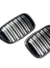 AutoTecknic Painted Dual-Slat Glazing Black Front Grilles BMW G01 X3 | G02 X4 Pre-LCI                                     - BM-0256-DS-GB - Image 2