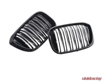 AutoTecknic Painted Dual-Slat Glazing Black Front Grilles BMW G01 X3 | G02 X4 Pre-LCI - BM-0256-DS-GB