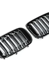 AutoTecknic Replacement Glazing Black Front Grilles BMW G01 X3 | G02 X4 Pre-LCI                                     - BM-0256-GB - Image 2