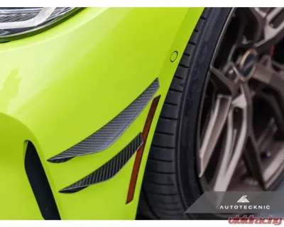 AutoTecknic Front Bumper Dry Carbon Canard Set BMW G80 M3 | G82 | G83 M4 - BM-0413