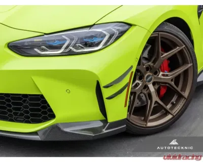 AutoTecknic Front Bumper Dry Carbon Canard Set BMW G80 M3 | G82 | G83 M4 - BM-0413
