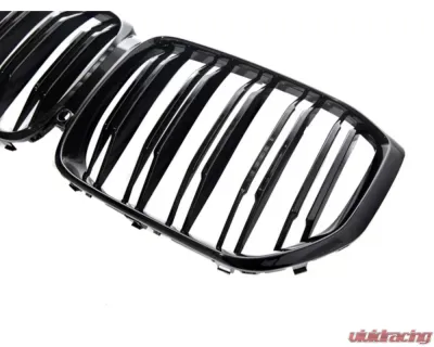 AutoTecknic Painted Dual-Slat Glazing Black Front Grilles BMW G05 X5 - BM-0613-DS-GB