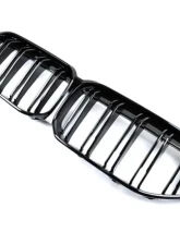 AutoTecknic Painted Glazing Black Dual-Slat Front Grilles BMW F44 2-Series Gran Coupe                                     - BM-0617-DS-GB - Image 2