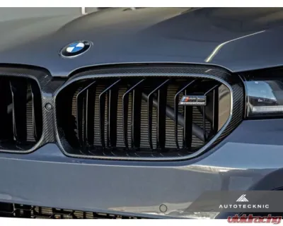AutoTecknic Replacement Dry Carbon Fiber Grille Surround BMW F90 M5 LCI - BM-0702