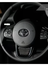 AutoTecknic Carbon Fiber Steering Wheel Trim Overlay Toyota A90 Supra 2020-2024                                     - TO-0001 - Image 2