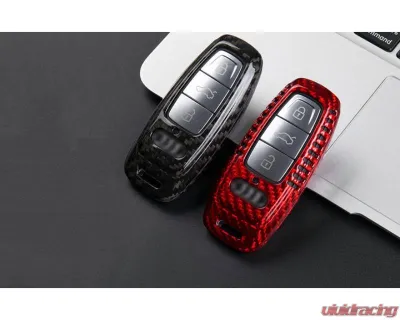 Auto Tecknic Dry Carbon Remote Key Case Red for Audi A3 S3 RS3 8Y 2020-2025 - ATK-AU-0007-RC