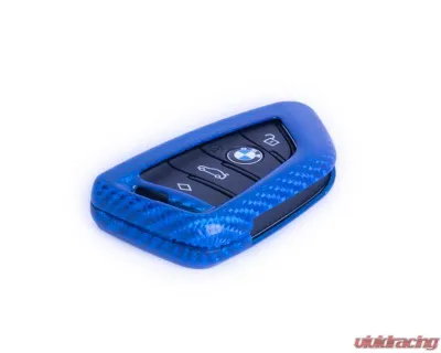 Auto Tecknic Dry Carbon Remote Key Case Blue for BMW F85 X5M F86 X6M F15 F16 2014-2019 - ATK-BM-0002-BC