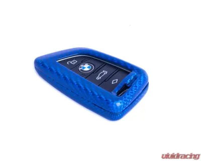 Auto Tecknic Dry Carbon Remote Key Case Blue for BMW F85 X5M F86 X6M F15 F16 2014-2019 - ATK-BM-0002-BC