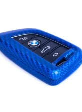 Auto Tecknic Dry Carbon Remote Key Case Blue for BMW F85 X5M F86 X6M F15 F16 2014-2019                                     - ATK-BM-0002-BC - Image 4