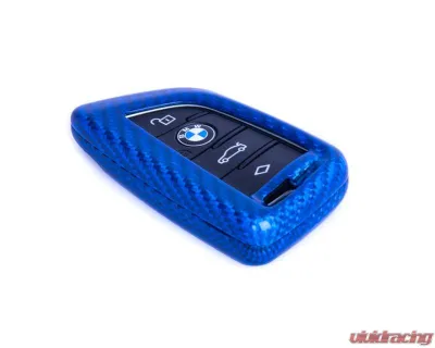 Auto Tecknic Dry Carbon Remote Key Case Blue for BMW F85 X5M F86 X6M F15 F16 2014-2019 - ATK-BM-0002-BC