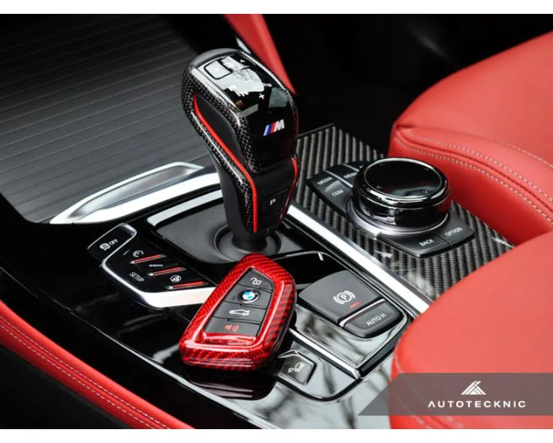 AutoTecknic Dry Carbon Remote Key Case Red BMW F85 X5M | F86 X6M | F15 X5 | F16 X6 2014-2019 - ATK-BM-0002-RC