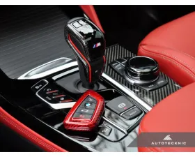 Auto Tecknic Dry Carbon Remote Key Case Red for BMW F85 X5M F86 X6M F15 F16 2014-2019