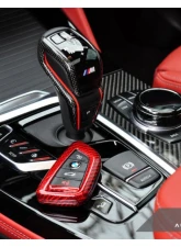 Auto Tecknic Dry Carbon Remote Key Case Red for BMW F85 X5M F86 X6M F15 F16 2014-2019                                     - ATK-BM-0002-RC - Image 3