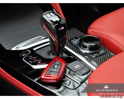 Auto Tecknic Dry Carbon Remote Key Case Red for BMW F85 X5M F86 X6M F15 F16 2014-2019 - ATK-BM-0002-RC
