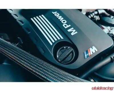 Auto Tecknic Dry Carbon Competition Oil Cap Cover Satin for BMW M8 F91 F92 F93 2020-2025 - ATK-BM-0007-F9X-SC