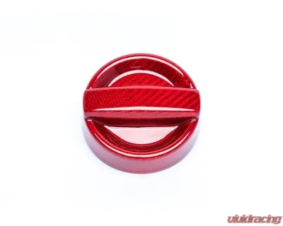 Auto Tecknic Dry Carbon Competition Oil Cap Cover Red for 2020+ Toyota A90 Supra - ATK-BM-0008-A90-RC