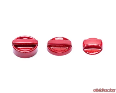 Auto Tecknic Dry Carbon Competition Oil Cap Cover Red for 2020+ Toyota A90 Supra - ATK-BM-0008-A90-RC
