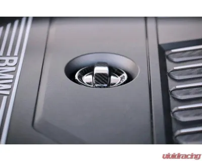 Auto Tecknic Dry Carbon Competition Oil Cap Cover Black for BMW G80 M3 2020-2025 - ATK-BM-0008-G8X-BC