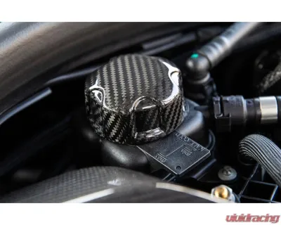 Auto Tecknic Dry Carbon Charge Cooler Tank Cap Cover Satin for BMW F87 M2 Competition 2016-2021 - ATK-BM-0032-SC