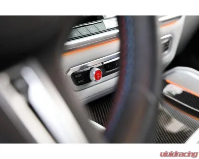 Auto Tecknic Bright Red Audio Volume Button Satin for BMW F91 M8 Convertible 2019-2025 - ATK-BM-0041-SR
