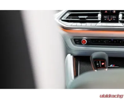 Auto Tecknic Bright Red Audio Volume Button Satin for BMW F91 M8 Convertible 2019-2025 - ATK-BM-0041-SR