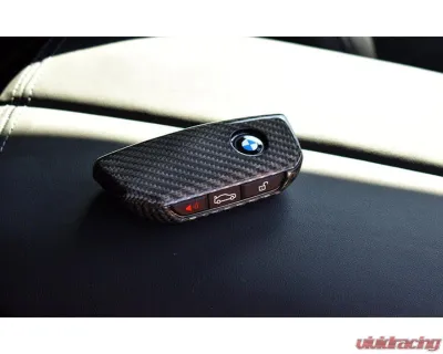 Auto Tecknic Dry Carbon Remote Key Case for BMW F95 X5M LCI 2018-2025, Black - ATK-BM-0060-BC