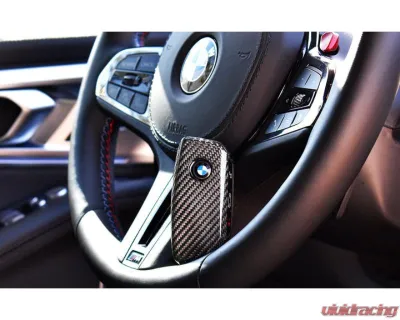 Auto Tecknic Dry Carbon Remote Key Case for BMW F95 X5M LCI 2018-2025, Black - ATK-BM-0060-BC