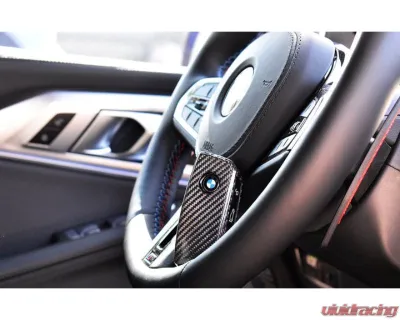 Auto Tecknic Dry Carbon Remote Key Case for BMW F95 X5M LCI 2018-2025, Black - ATK-BM-0060-BC